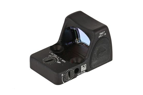 6.5 MOA Trijicon RMR Type 2 Adjustable LED Reflex Sight features red dot elevation and windage adjustments